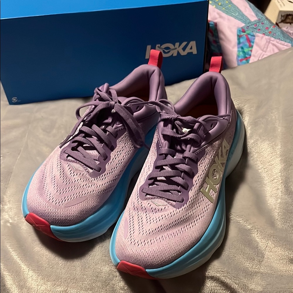 Hoka Purple and Blue Bondi 8 size 7.5 B